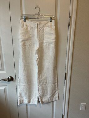 CHICO'S White Linen Wide Leg Pant   SIZE 00 Regular